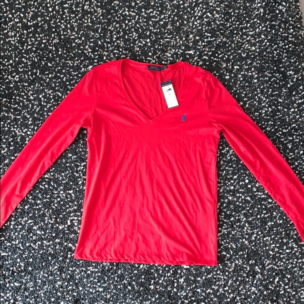 Women’s Polo Ralph Lauren Red Long Sleeve Shirt
